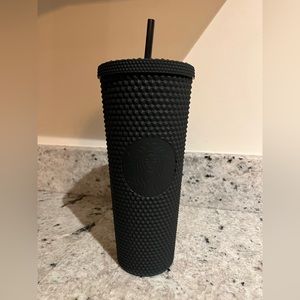 matte black studded Starbucks cup